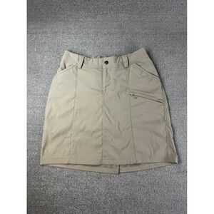 Duluth Trading Co Skort Womens 8 Khaki Dry on the Fly Hiking Active Skirt Pocket